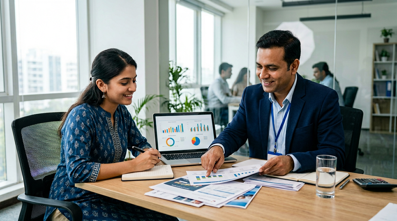 Indian student receiving financial and loan guidance